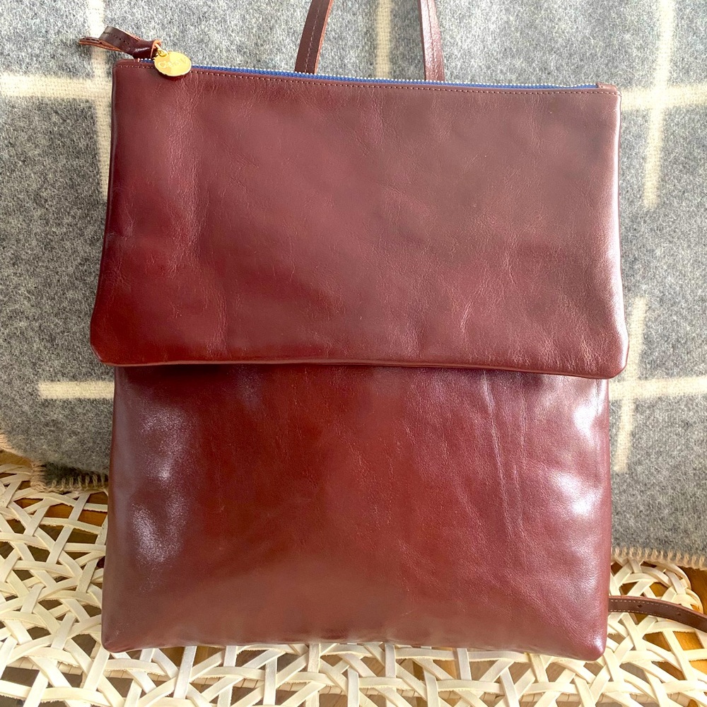 Clare V Agnes Leather Backpack, NWOT, Never Used, Burgundy Color